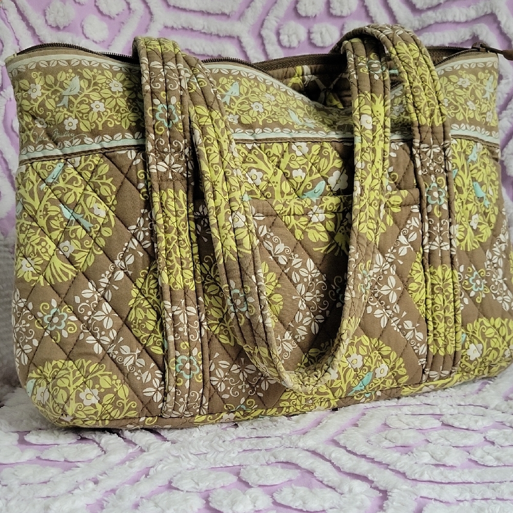 Chic Quilted Shoulder Bag - Blue and Green